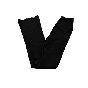 GOTTEX black ribbed flared leggings